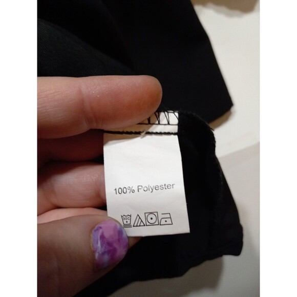 Black Size Lg Shein Dress Long Sleeve Ruffle Bodice Hem Cuffs Elastic Waist - Picture 8 of 10